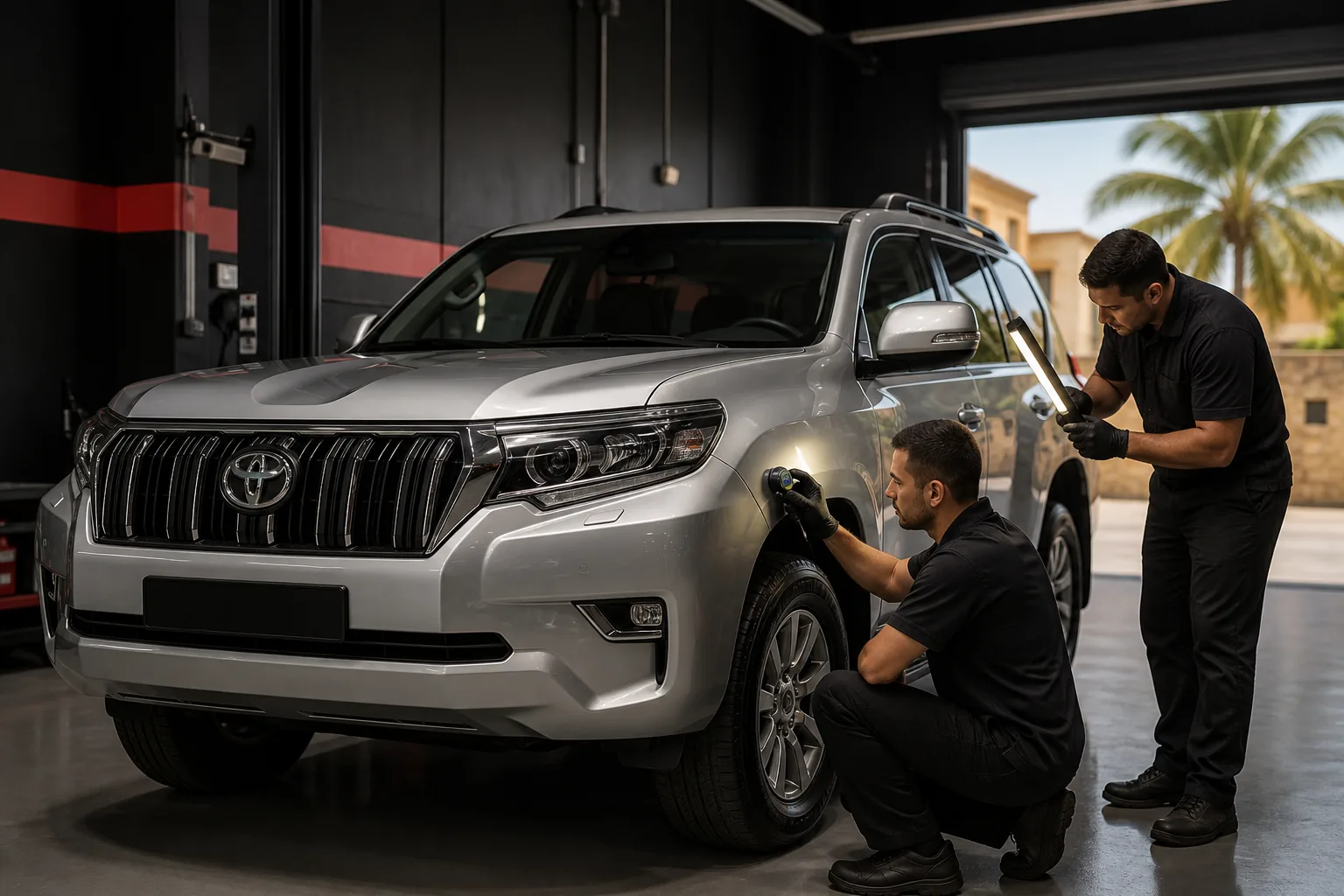 Inspección de pintura durante la precompra de un Toyota usado